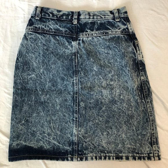 Vintage Acid Wash Denim Skirt - Picture 3 of 3